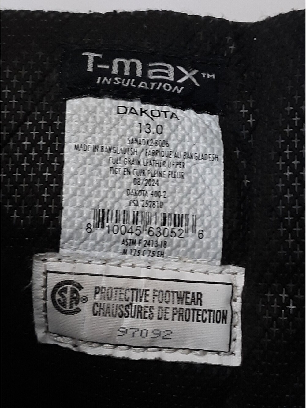Dakota 6006 Men's 8" Steel Toe CSA Insulated Work Boots Tan Leather Size 13 - Picture 5 of 10